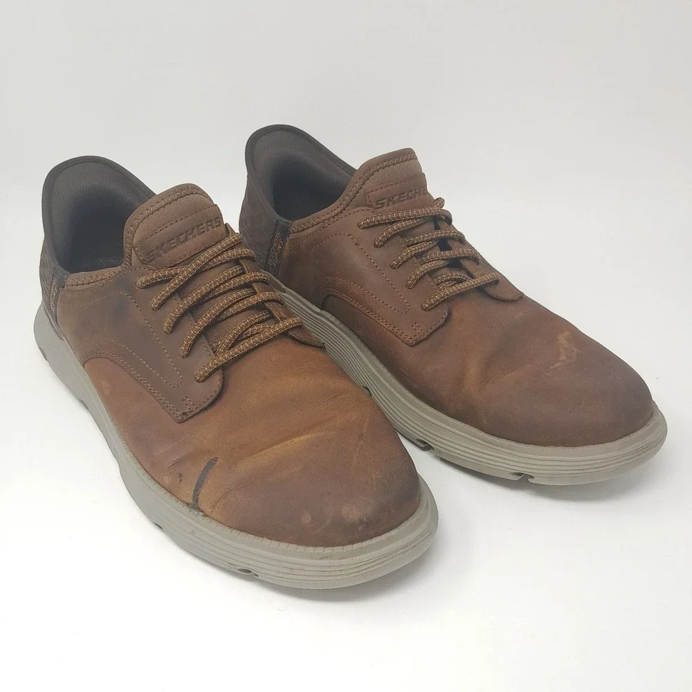 Skechers Hands Free Slip-ins Garza Gervin Leather Oxfords Men's Size 13 205046